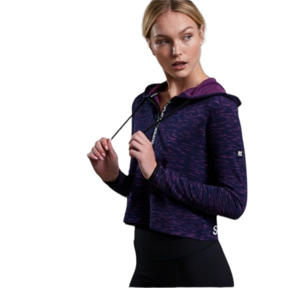 𝅺SUPERDRY Sport Gym Tech Luxe Crop Hoodie - Women's